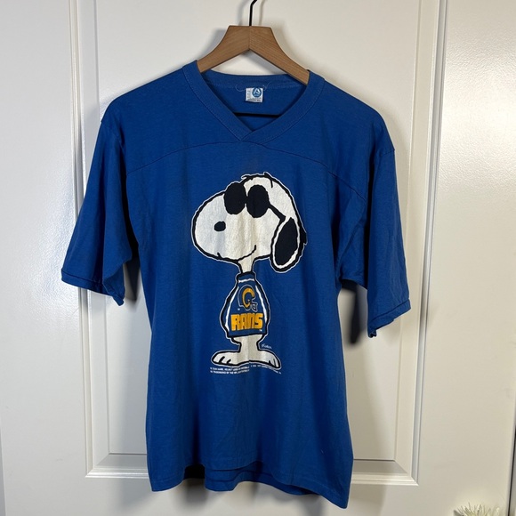 Artex Other - ARTEX Vintage Snoopy Rams Blue Graphic Short Sleeve Tee Shirt 1971 size XL
